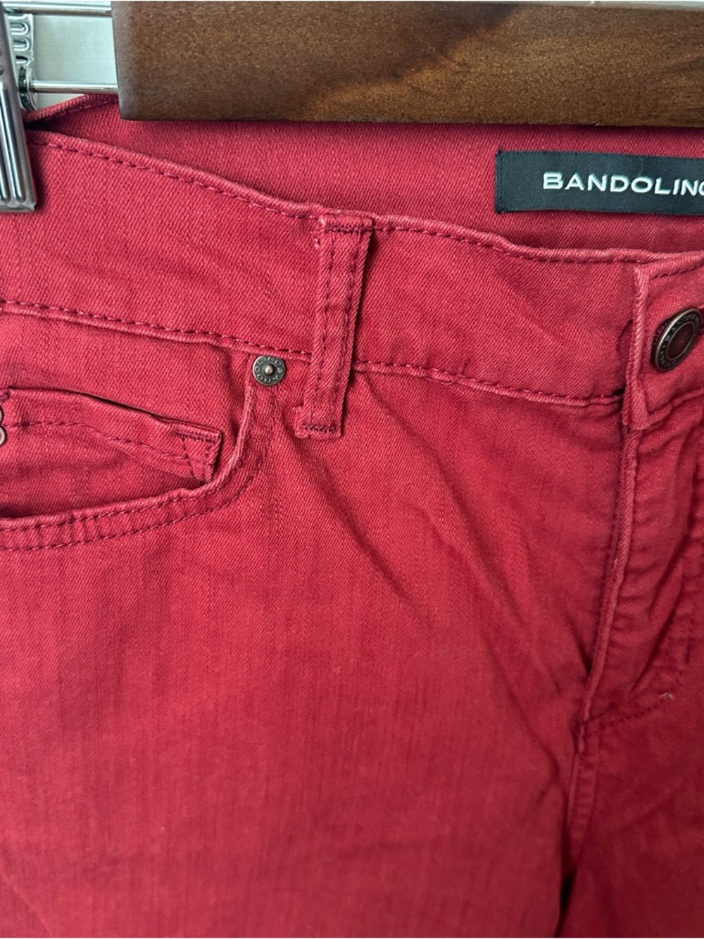 Bandolino Deep Red Corduroy Slim Straight Pants - Picture 2 of 8